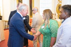  Belfast young person Jemma Simpson meets His Majesty The King after winning national Princes Trust award